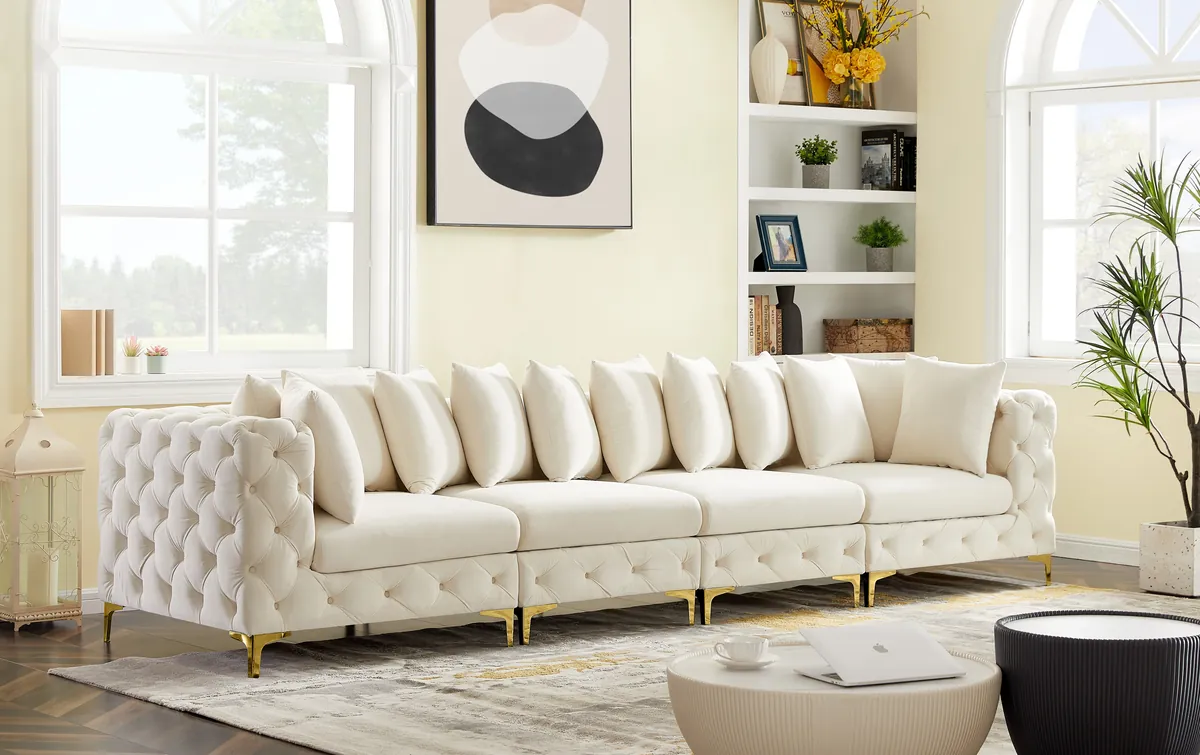 Tremblay - 4 Seat Modular Sofa - Cream