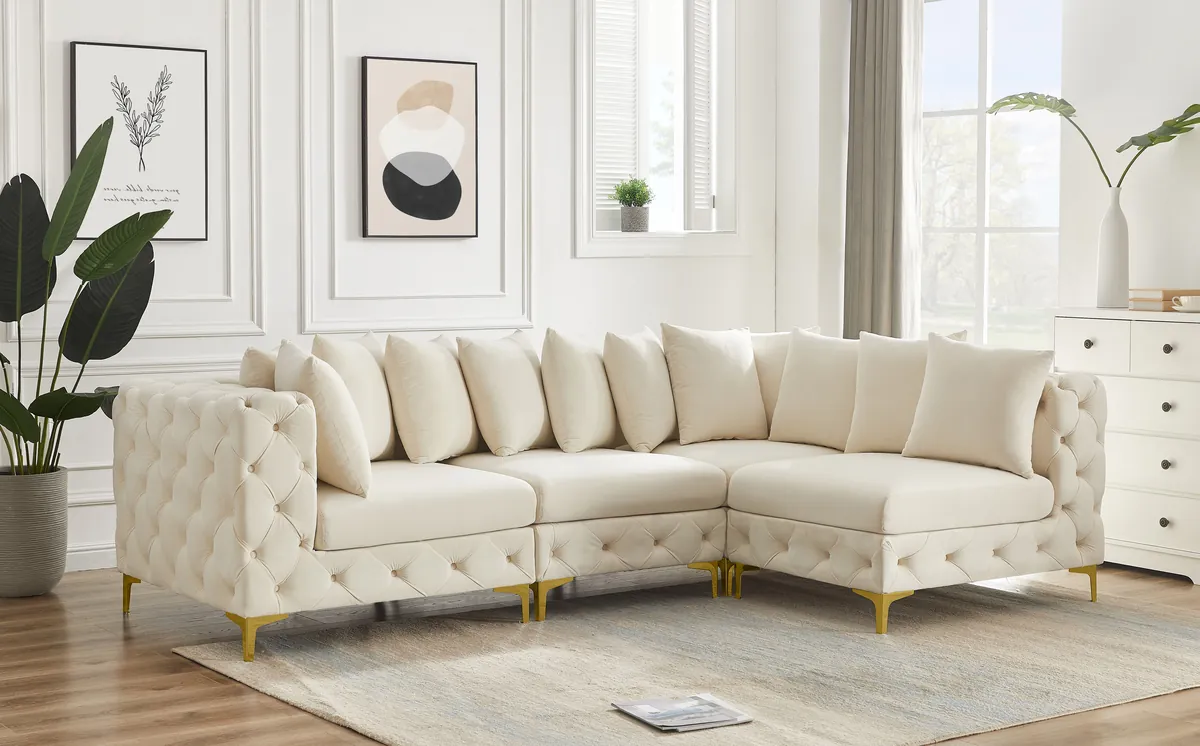 Tremblay - 4 Piece Modular Sectional - Cream