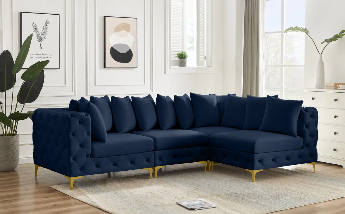 Tremblay - 4 Piece Modular Sectional - Navy