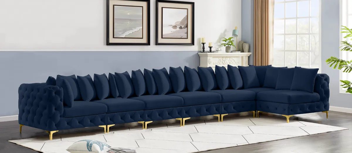Tremblay - 7 Piece Modular L-Shaped Sectional - Navy