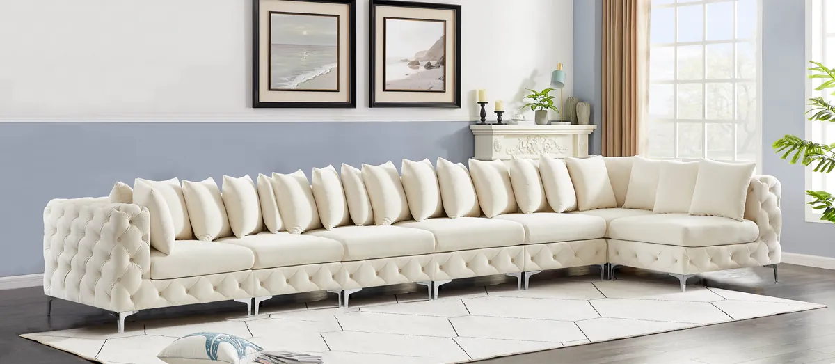 Tremblay - 7 Piece Modular L-Shaped Sectional - Cream