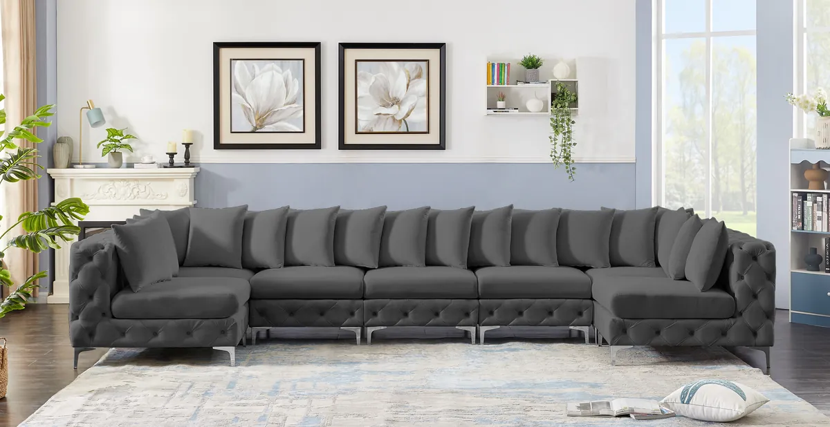 Tremblay - 7 Piece Modular U-Shaped Sectional - Gray