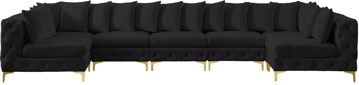Tremblay - 7 Piece Modular U-Shaped Sectional - Black
