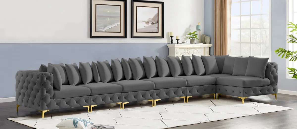 Tremblay - 7 Piece Modular L-Shaped Sectional - Gray
