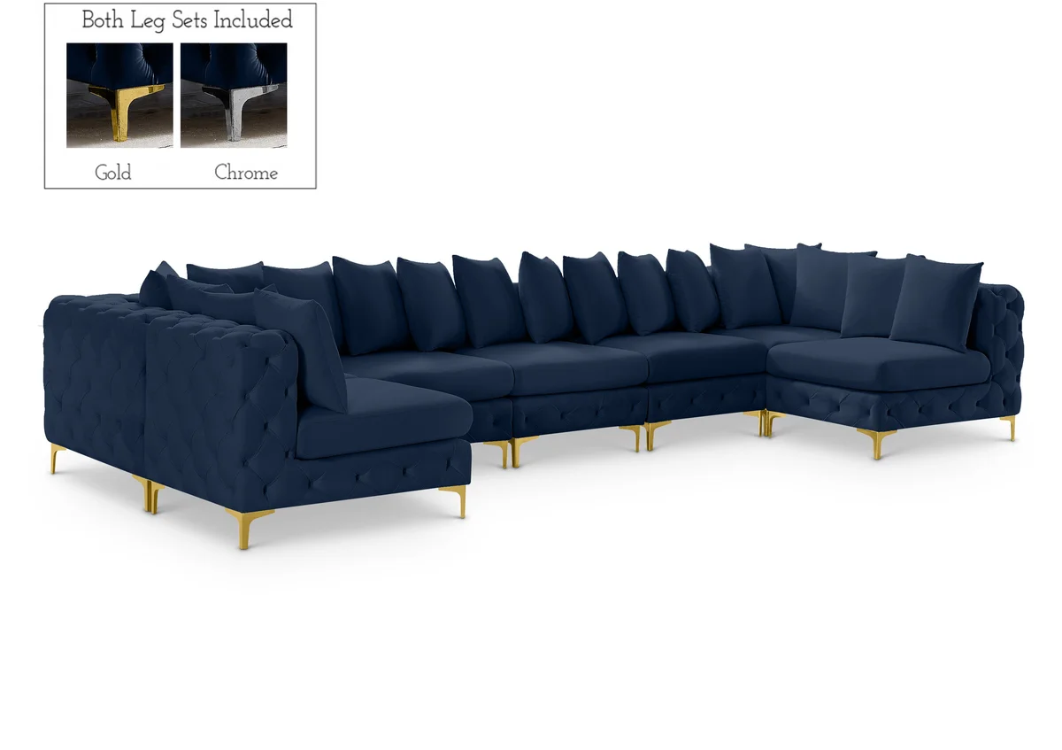 Tremblay - 7 Piece Modular U-Shaped Sectional - Navy