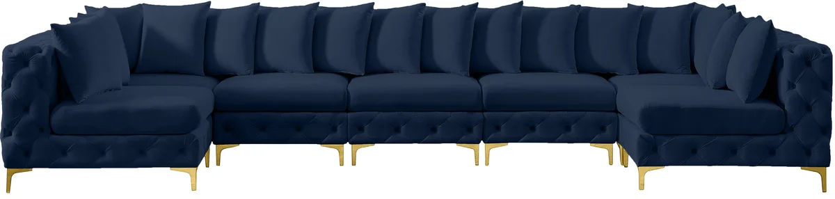 Tremblay - 7 Piece Modular U-Shaped Sectional - Navy
