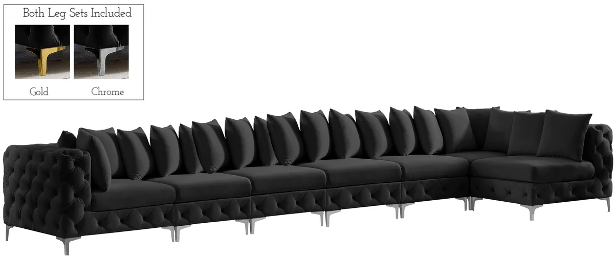 Tremblay - 7 Piece Modular L-Shaped Sectional - Black - View 2