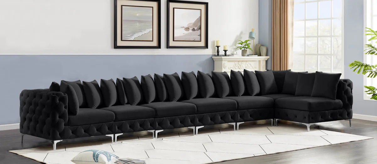 Tremblay - 7 Piece Modular L-Shaped Sectional - Black
