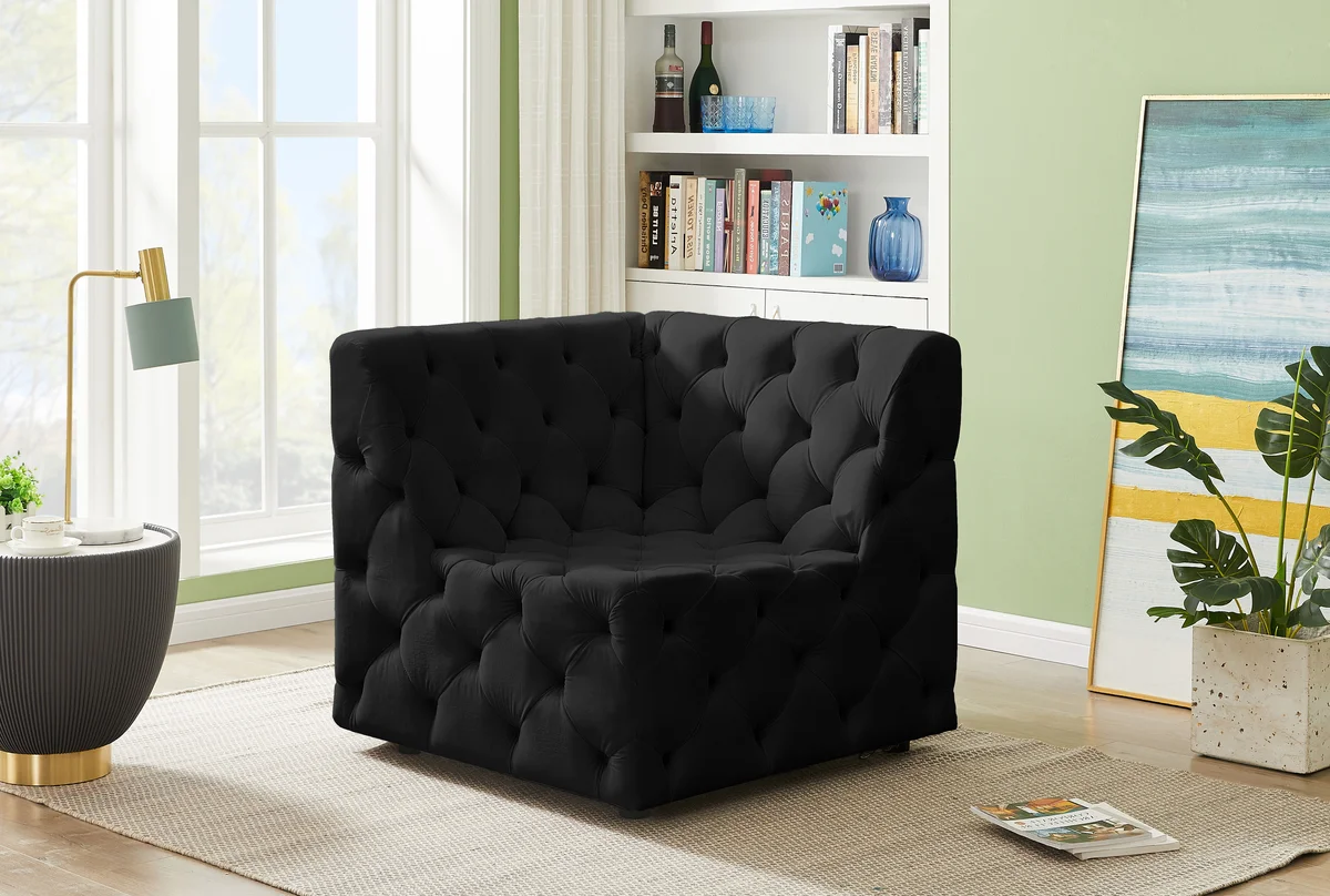 Tuft - Corner Chair - Black - View 2