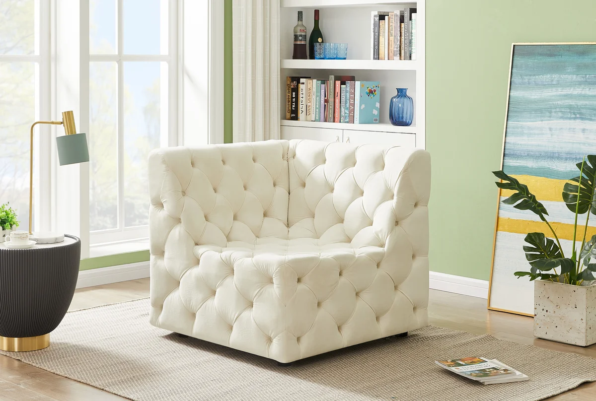 Tuft - Corner Chair - Cream - View 2