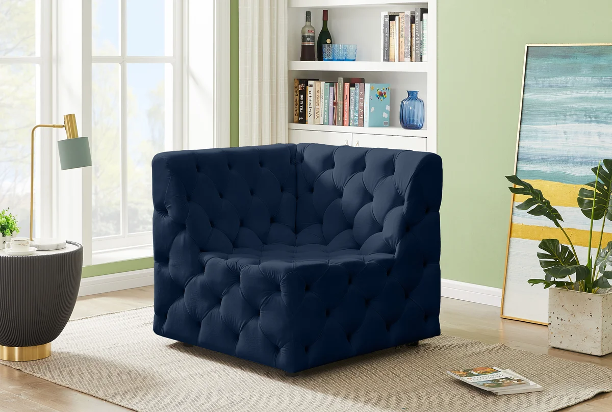 Tuft - Corner Chair - Navy - View 2