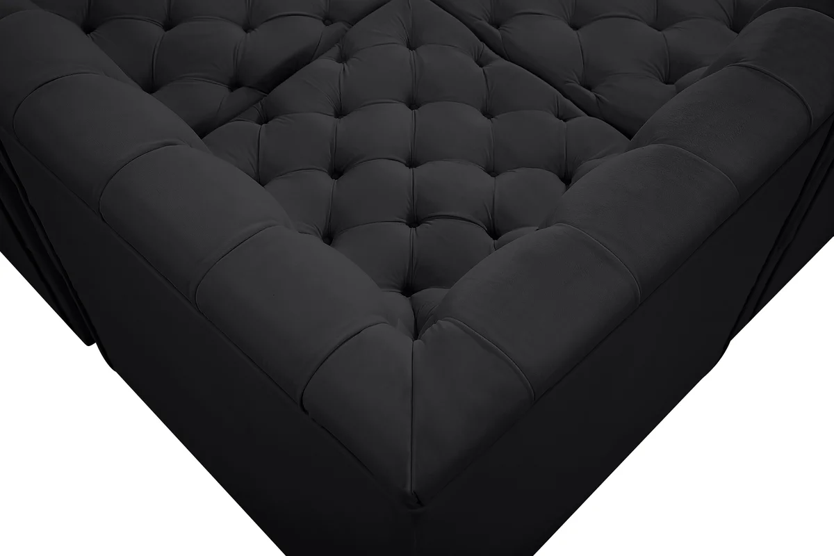 Tuft - 5 Piece Modular Corner Armless Sectional - Black