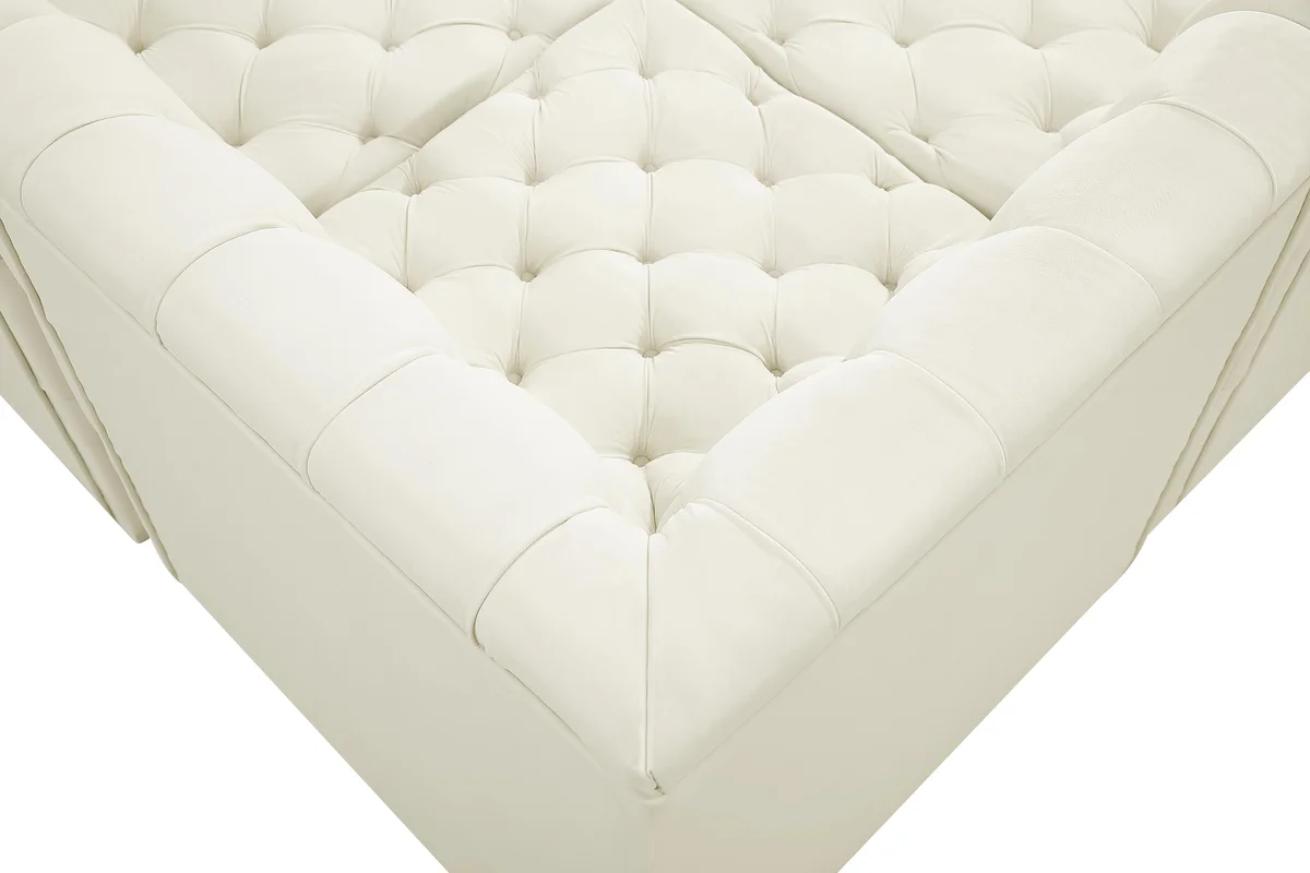 Tuft - 5 Piece Modular Corner Armless Sectional - Cream