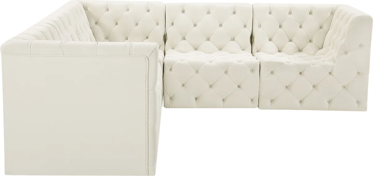 Tuft - 5 Piece Modular Corner Sectional - Cream