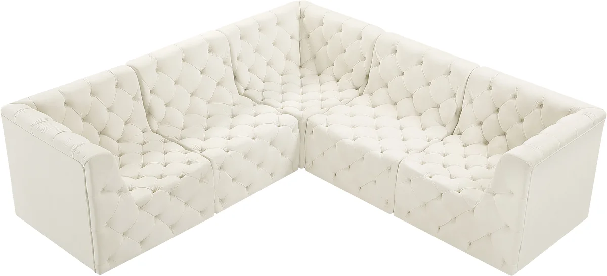 Tuft - 5 Piece Modular Corner Sectional - Cream