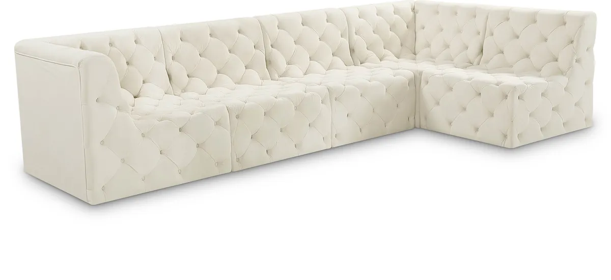Tuft - 5 Piece Modular Sectional - Cream