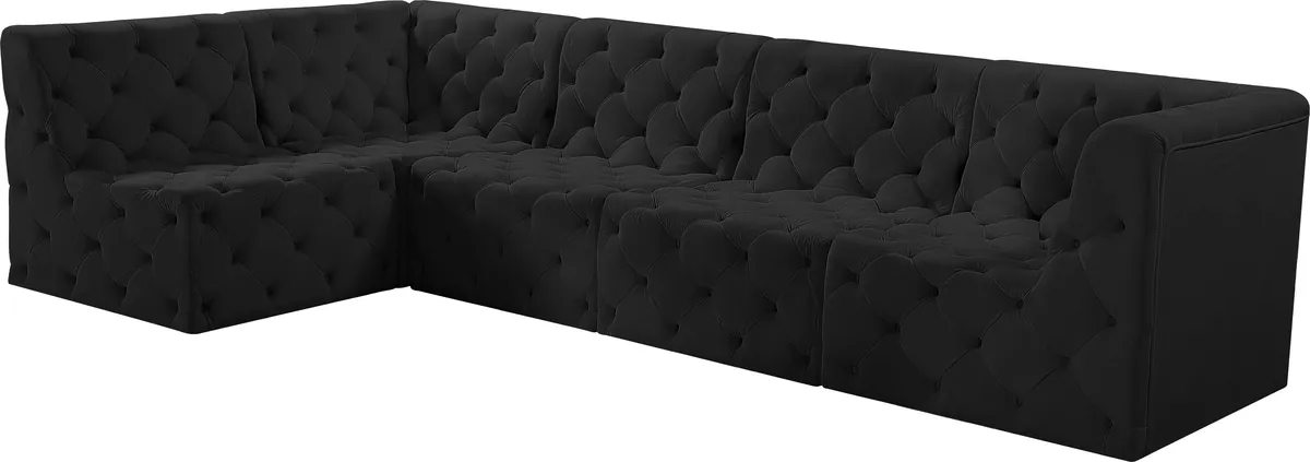 Tuft - 5 Piece Modular Sectional - Black - View 2