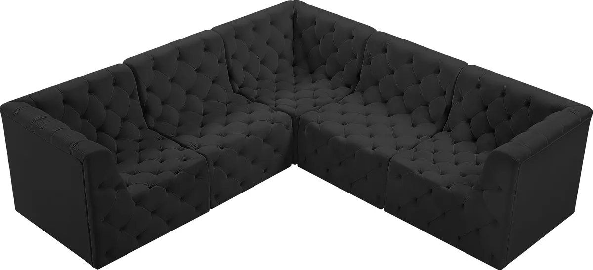 Tuft - 5 Piece Modular Corner Sectional - Black