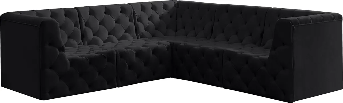 Tuft - 5 Piece Modular Corner Sectional - Black