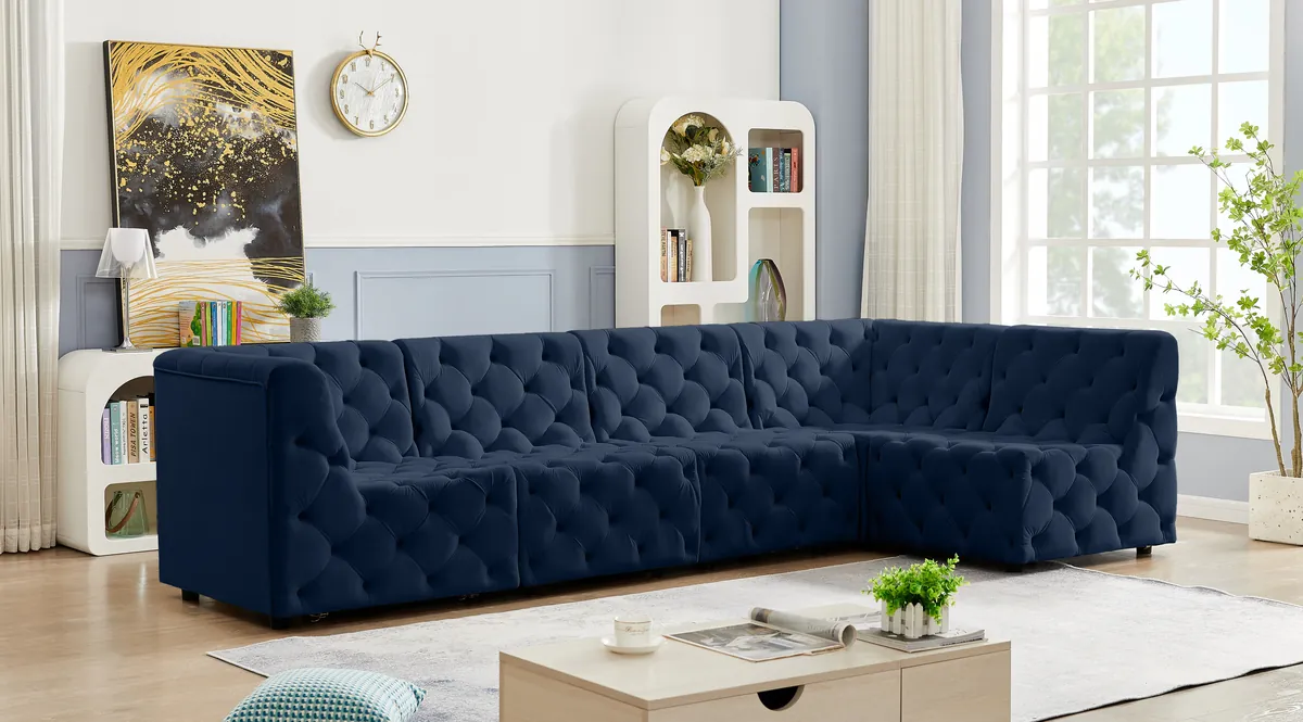 Tuft - 5 Piece Modular Sectional - Navy