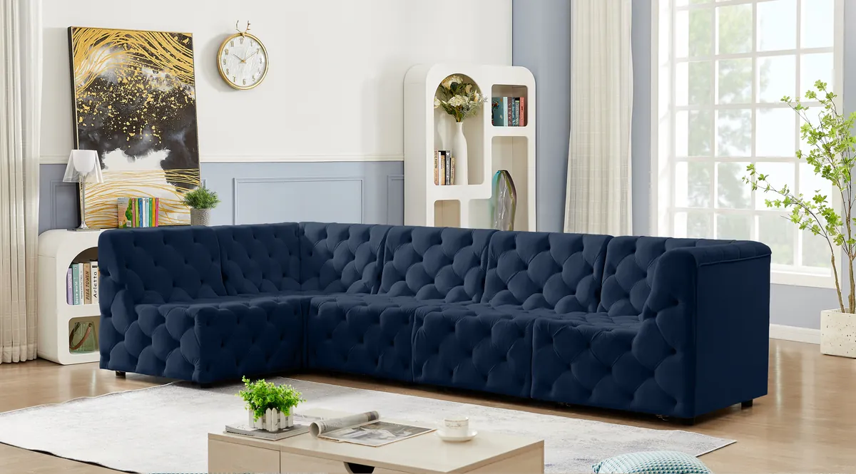 Tuft - 5 Piece Modular Sectional - Navy