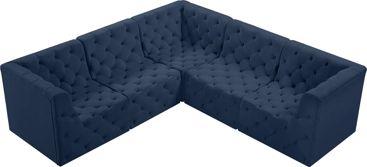 Tuft - 5 Piece Modular Corner Sectional - Navy