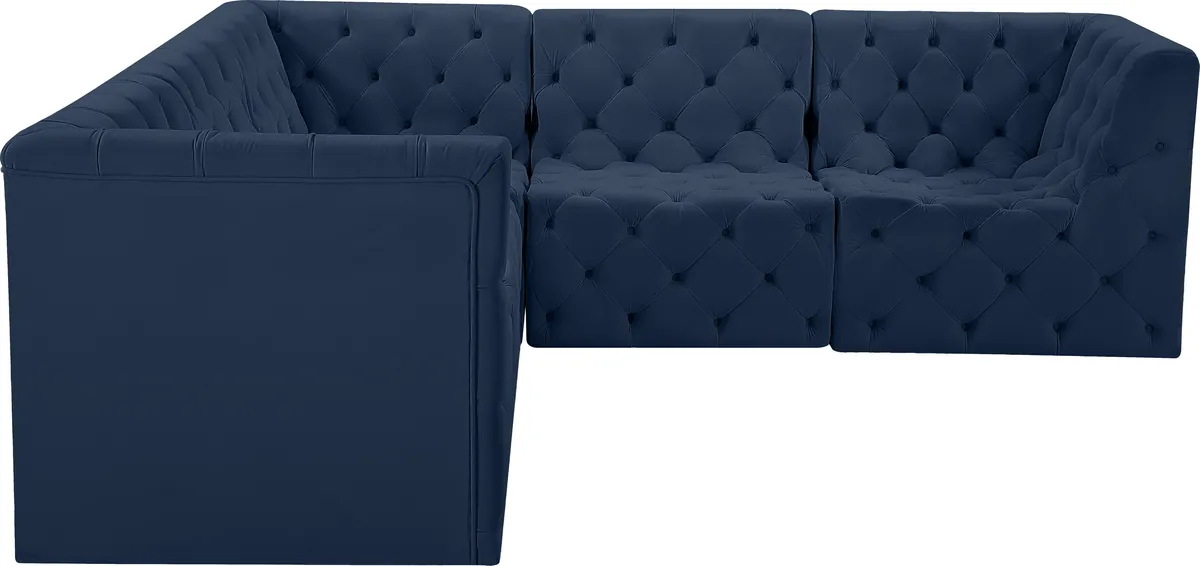 Tuft - 5 Piece Modular Corner Sectional - Navy