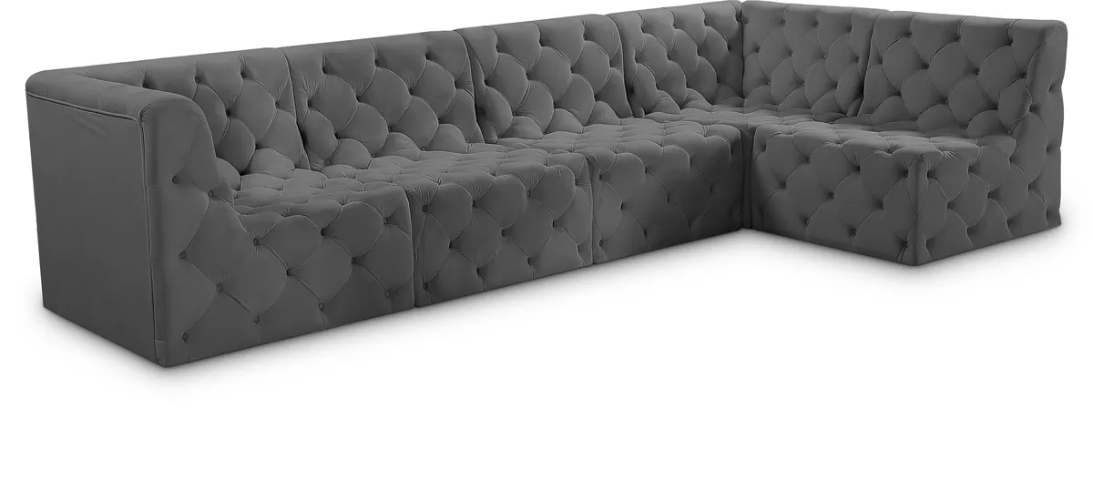 Tuft - 5 Piece Modular Sectional - Gray