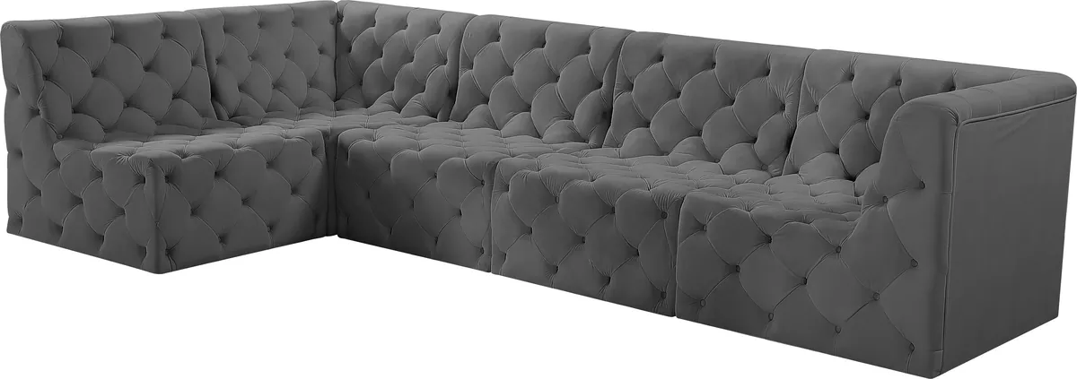 Tuft - 5 Piece Modular Sectional - Gray - View 2