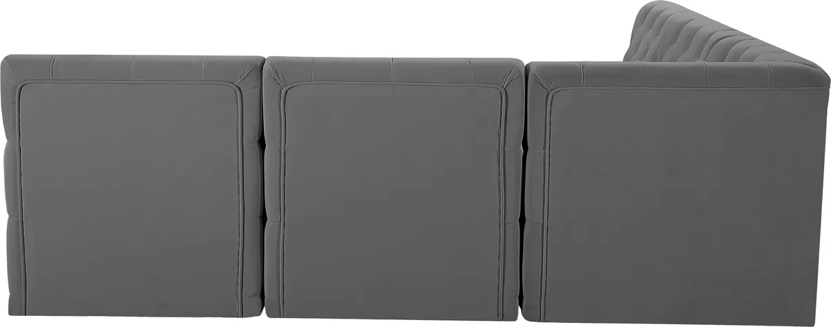 Tuft - 5 Piece Modular Corner Armless Sectional - Gray