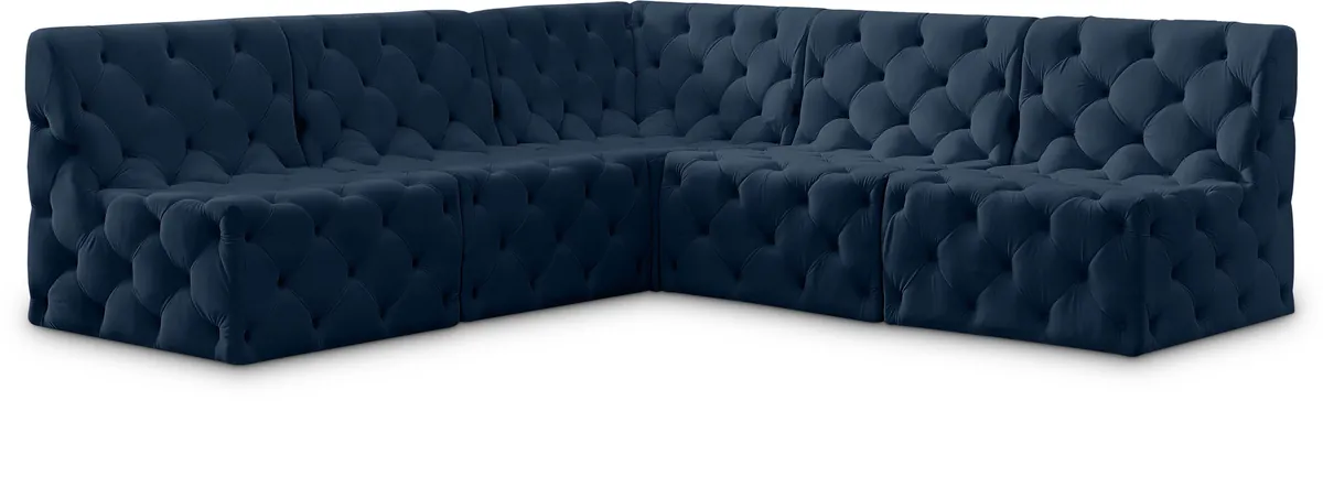 Tuft - 5 Piece Modular Corner Armless Sectional - Navy
