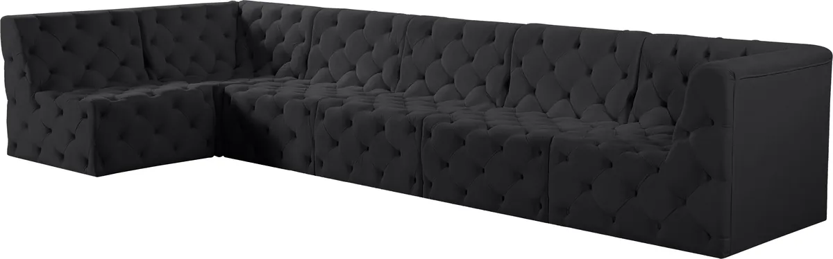 Tuft - 6 Piece Modular Sectional - Black - View 2