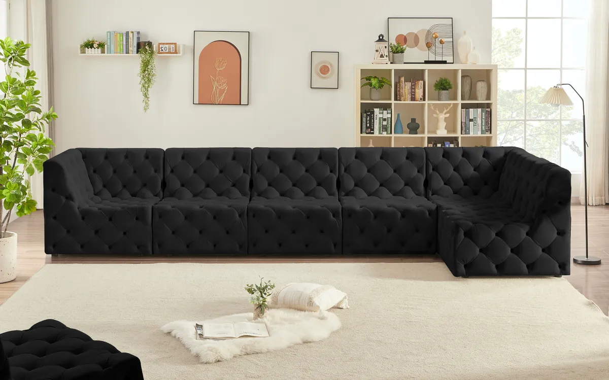 Tuft - 6 Piece Modular Sectional - Black