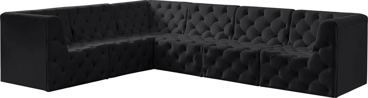 Tuft - 6 Piece Modular Corner Sectional - Black
