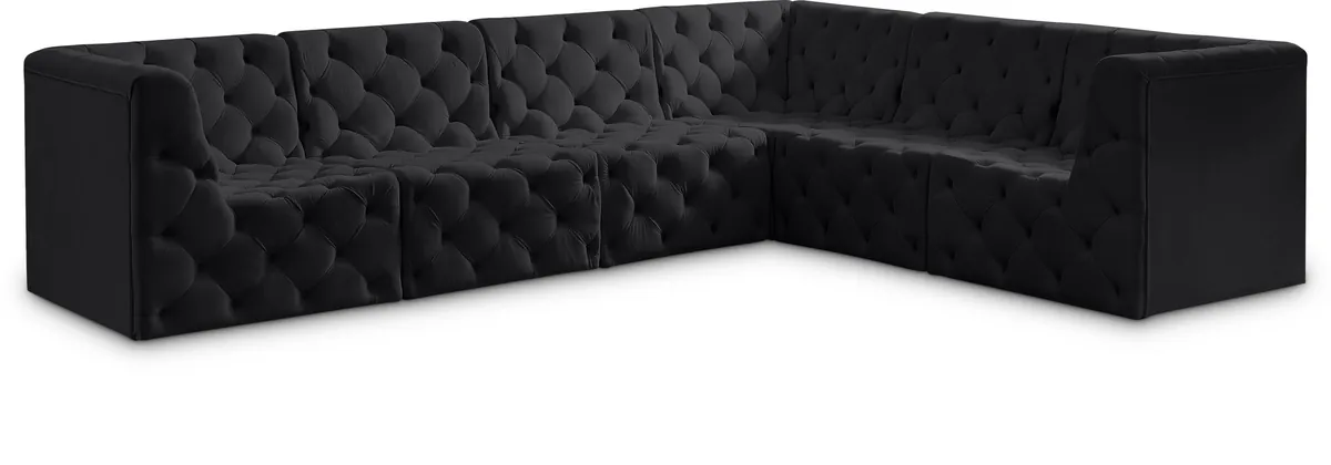 Tuft - 6 Piece Modular Corner Sectional - Black