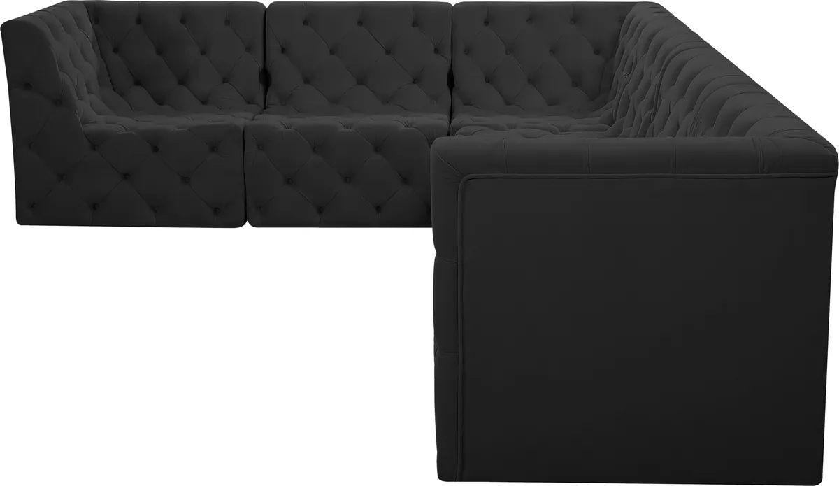 Tuft - 6 Piece Modular Corner Sectional - Black