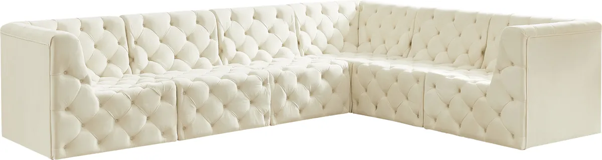 Tuft - 6 Piece Modular Corner Sectional - Cream - View 2