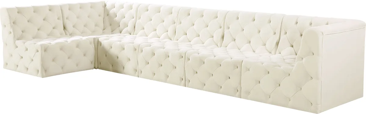 Tuft - 6 Piece Modular Sectional - Cream - View 2