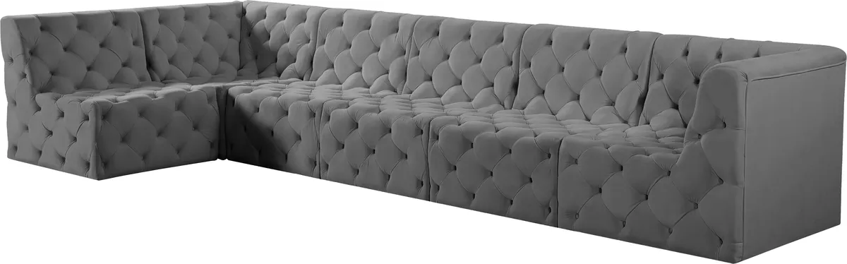 Tuft - 6 Piece Modular Sectional - Gray - View 2