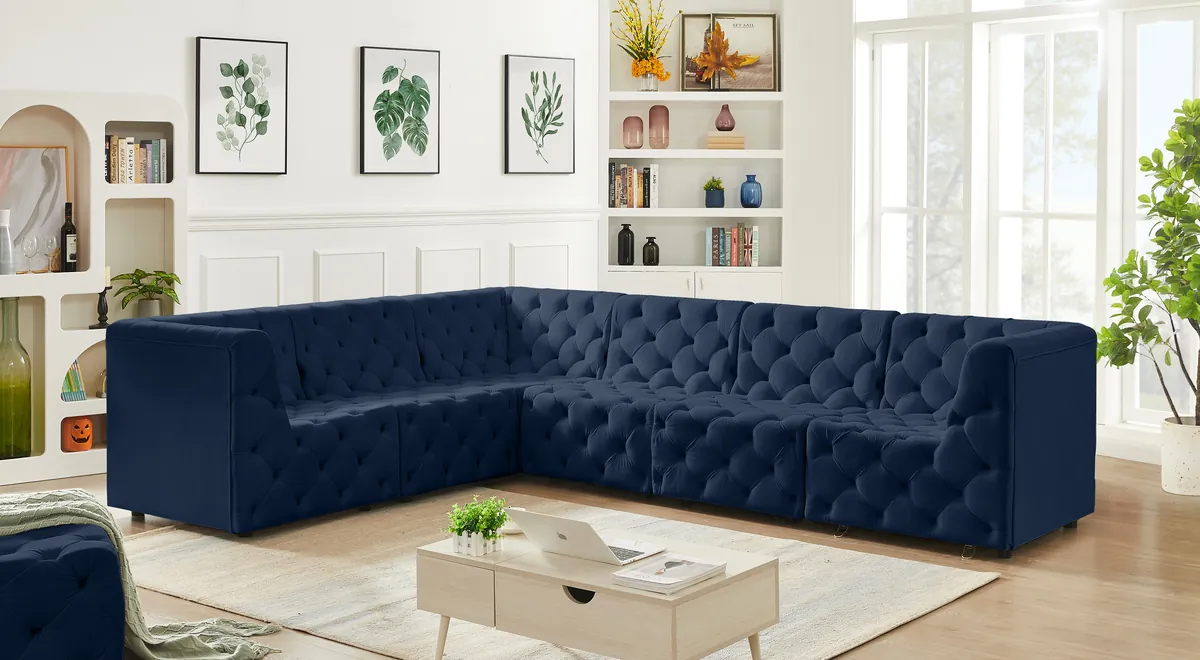 Tuft - 6 Piece Modular Corner Sectional - Navy