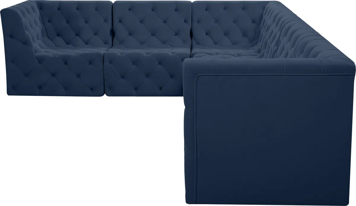 Tuft - 6 Piece Modular Corner Sectional - Navy