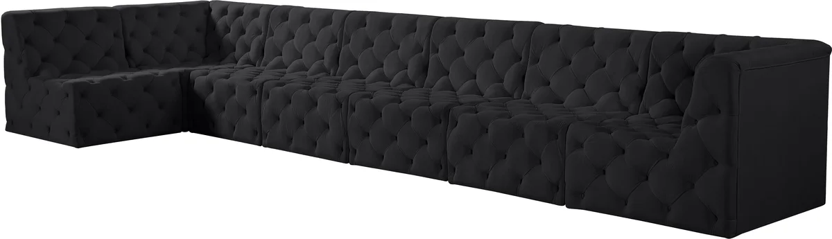Tuft - 7 Piece Modular Sectional - Black - View 2