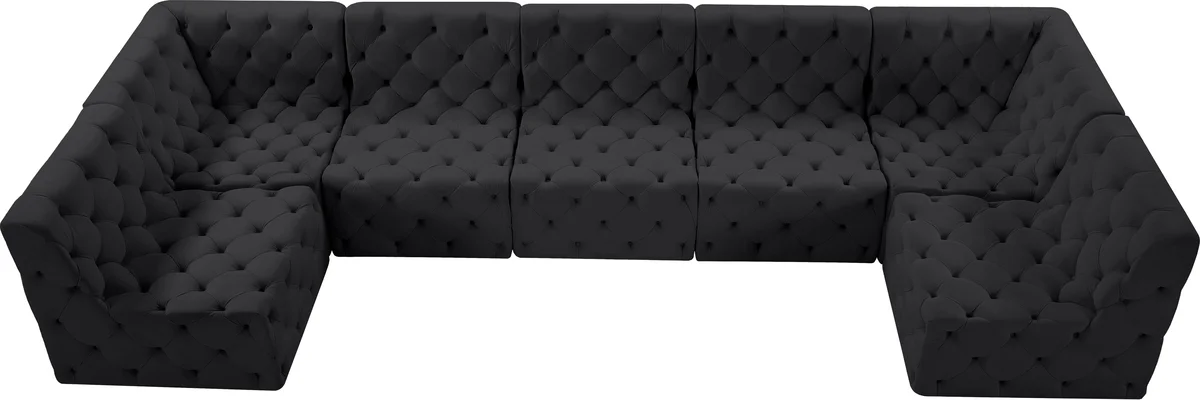 Tuft - 7 Piece Modular U-Shaped Sectional - Black