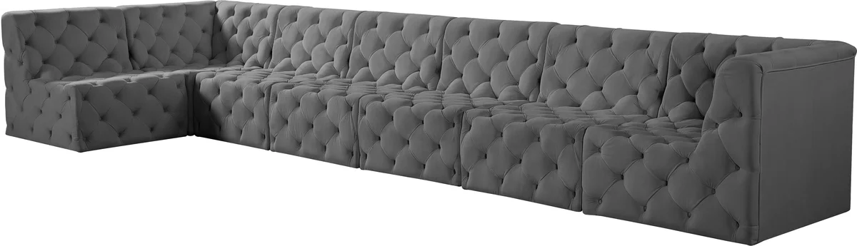 Tuft - 7 Piece Modular Sectional - Gray - View 2