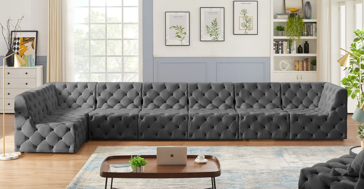 Tuft - 7 Piece Modular Sectional - Gray