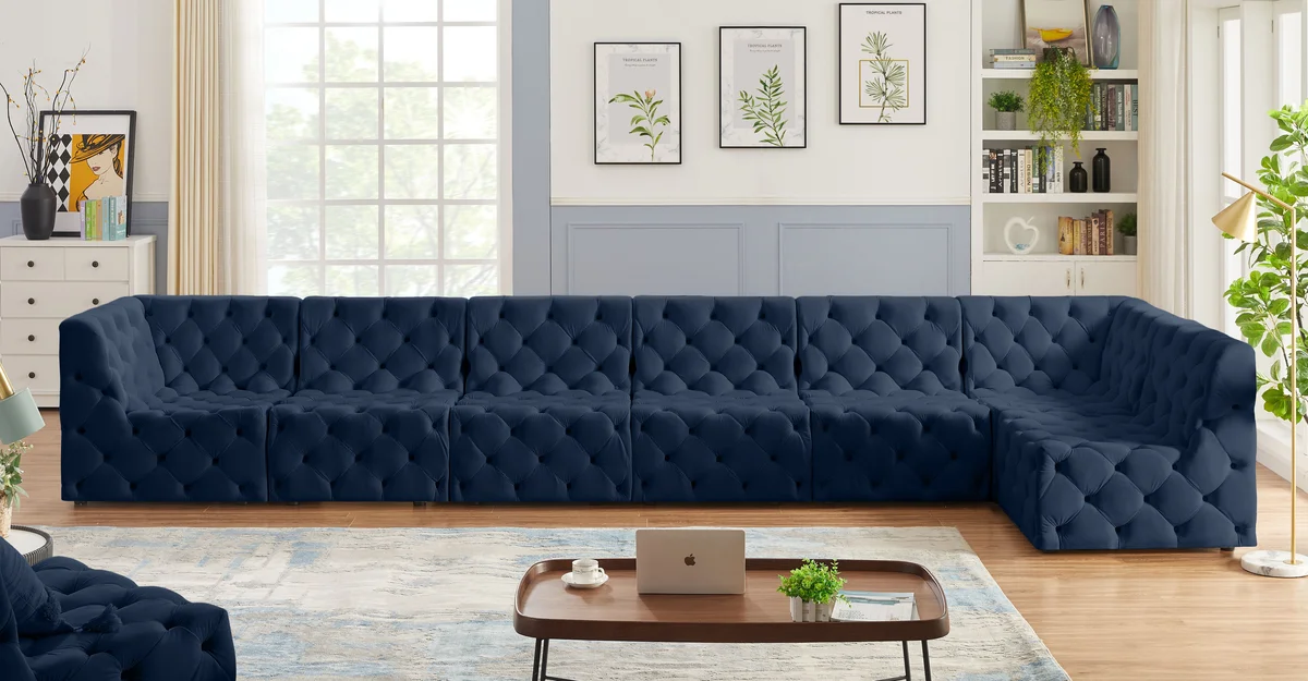 Tuft - 7 Piece Modular Sectional - Navy
