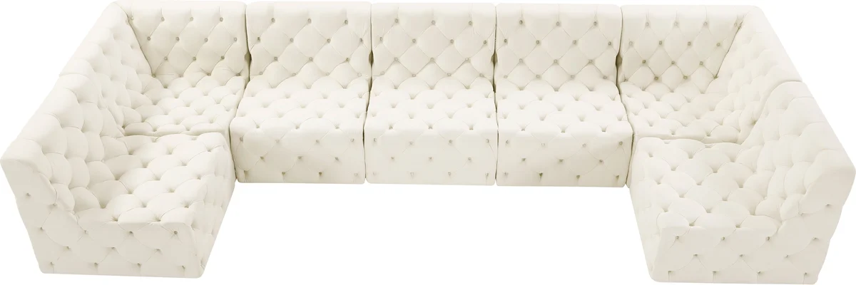 Tuft - 7 Piece Modular U-Shaped Sectional - Cream