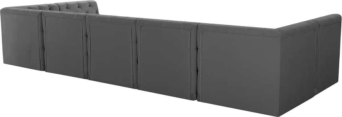 Tuft - 7 Piece Modular U-Shaped Sectional - Gray