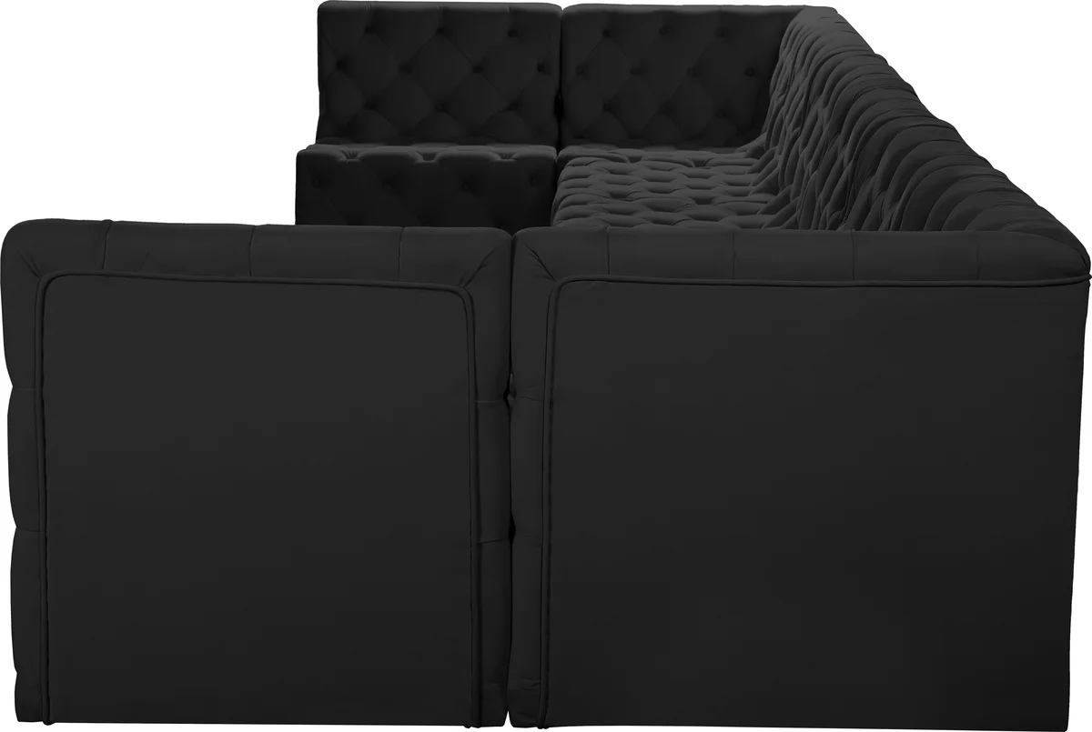 Tuft - 8 Piece Modular U-Shaped Armless Sectional - Black