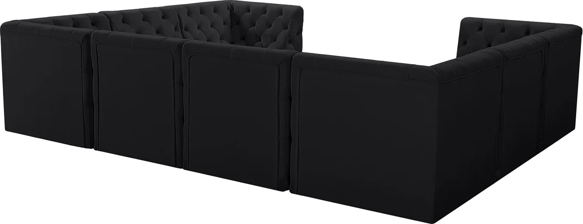 Tuft - 8 Piece Modular U-Shaped Sectional - Black